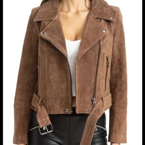 Blanknyc Faux Suede Tan Motorcycle jacket. size Medium
